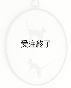 画像1: 吊りフレームL　「ねこ日和・インド綿」