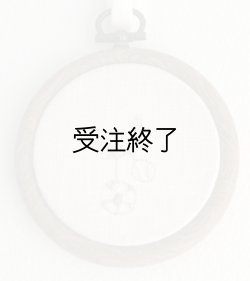 画像1: 吊りフレームSS　「オリーブ＆ボール刺繍・アイボリーリネン」