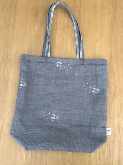 画像1: 一尺トート・星かもめ刺繍アイリッシュリネン（内ポケット付き）