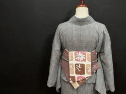 画像2: フィンランディアートと星かもめ刺繍（帯締め付き）・二部式帯・吉弥デザイン