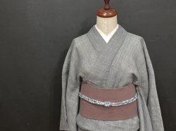 画像4: 綿つむぎサンドネイビー（帯締め付き）・二部式帯・吉弥デザイン