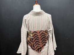 画像2: アフリカンコットン（帯締め付き）・used品アップサイクル二部式帯・吉弥デザイン