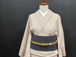画像4: 英国リバーストライプ（帯締め付き）・used品アップサイクル二部式帯・吉弥デザイン