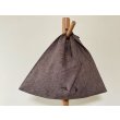 画像1: リネン・semi no ha刺繍ブラウン・あづま袋 (1)