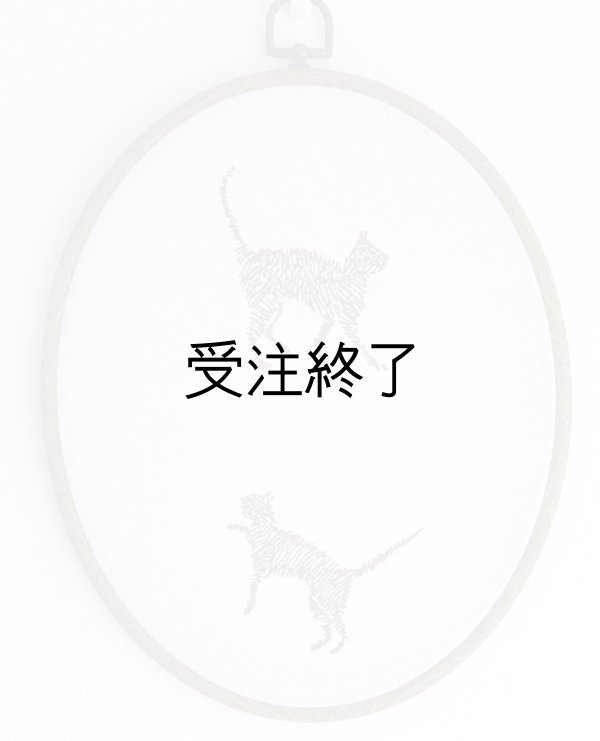 画像1: 吊りフレームL　「ねこ日和・インド綿」 (1)