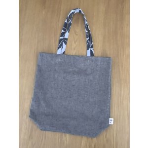 画像: 一尺トート・綿つむぎサンドネイビー(内ポケット付き)