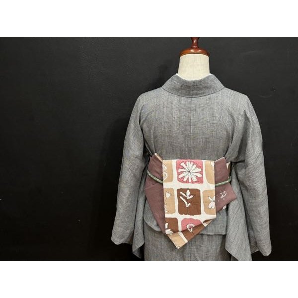 画像2: フィンランディアートと星かもめ刺繍（帯締め付き）・二部式帯・吉弥デザイン (2)