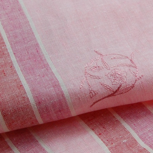 画像: リネン・nadeshiko刺繍ピンク・あづま袋